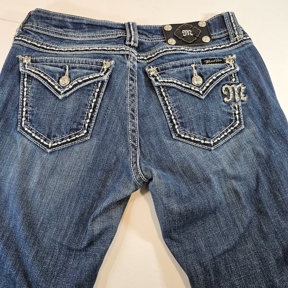 MISS ME Woman’s Easy Straight Leg Dark Wash Jeans Sz 27